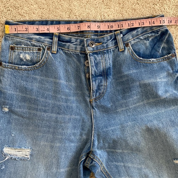 Avec Les Filles Distressed Button Fly Straight Raw Hem Jeans Size 29 - Picture 10 of 13